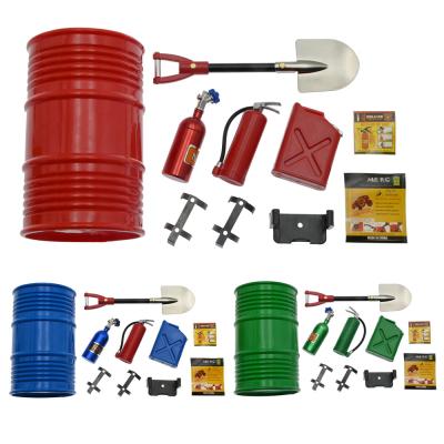 China RC Hobby Car Decoration Set SCX10 D90 TRX4 Car Rising Shell Decoration Shovel Fire Extinguisher Oil Can for sale