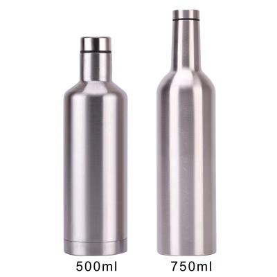 China 500ml Viable 750ml Stainless Steel Vacuum Insulated Water Bottle Wine Tumbler Bottle for sale