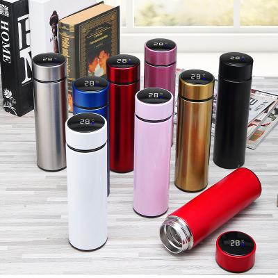 China PORTABLE Wholesale Custom Logo Double Wall Vacuum Stainless Steel Led Thermos Smart Temperature Display for sale