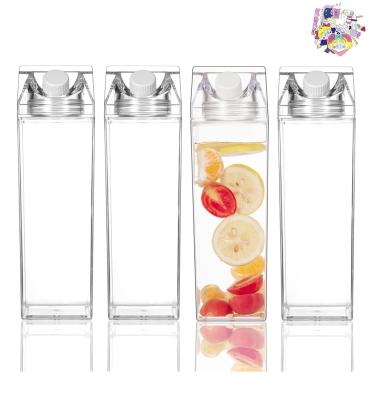 China Portable Drinking Reusable Reusable Plastic Clear Water Bottle Milk Carton Christmas Kids Viable Free Gifts BPA Transparent Single Shape Box for sale