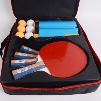 China professional pingpong racket cheap table tennis paddle set Retractable net Carry Bag 4 Player table tennis racket for sale