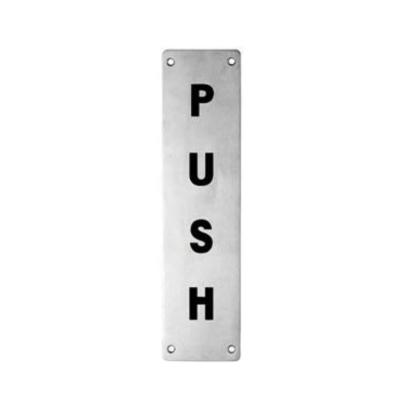 China Modern Etching Stainless Steel Plate Push Indication for sale