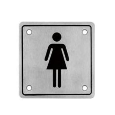 China Modern Stainless Steel Rectangle Man Or Woman Toilet Door Sign Plate for sale