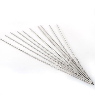 China Metal stainless steel barbecue skewers, reusable BBQ grill sticks, kebab skewers for sale