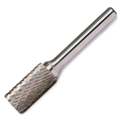 China 1/4 Inch Shank Tungsten Carbide Drilling Deburr 6mm 6.35mm Tungsten Rotary File SA-5 Double Cut Cylindrical Burr Removal Tools for sale