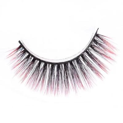 China 11.11 Colored Lashes 18mm Wholesale Colored 100% Handmade Mink Lashes Fake Lashes for sale