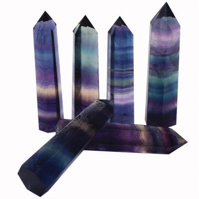 China China wholesale high quality natural healing fluorite rainbow tower crystal points for fengshui decor for sale