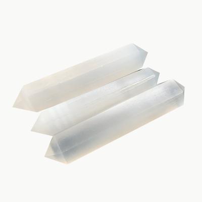 China China Wholesale Natural Healing Stick Selenite Double Point Crystal Tower For Fengshui Decor for sale