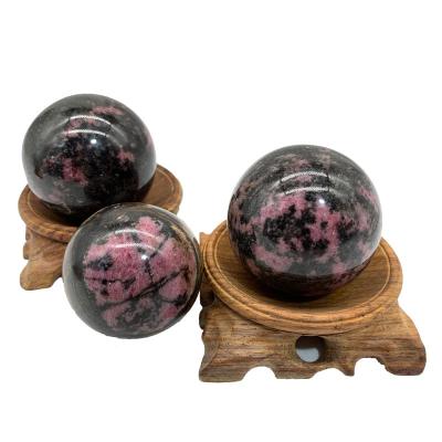 China China Wholesale Natural Rhodonite Healing Sphere Crystal Ball For Home Decoration for sale