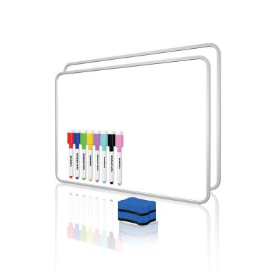 China Fashion 2*Whiteboard 2*Eraser 8*Colored Pen Frame Double Side Dry Erase Reusable Eraser Top Dry Marker Portable Gray Whiteboard for sale