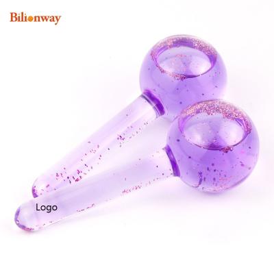 China Private Label Rose Beauty Magic Glitter Roller Massager Whitening Cooling Ice Facial Globes for sale