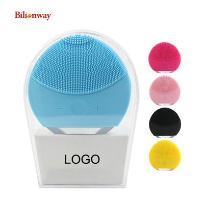 China DEEP CLEANSING Private Label USB Recharge Silicone Waterproof Face Brush Waterproof Vibrating Cleansing Electric Facial Massager for sale