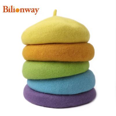 China Fashion\Wholesale Embroidered Custom Made Comfortable\Durable Girls Winter Cashmere Winter Cashmere Beanie Men's Wool Children Beret for sale