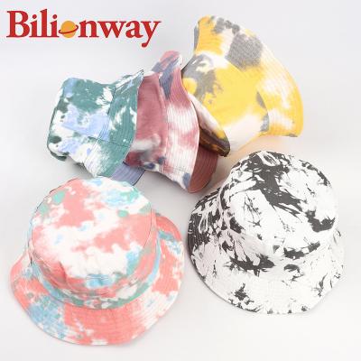 China Wholesale Custom Custom Picture Embroidery Logo Summer Reversible Unisex Mens Womens Hat Tie Dye Bucket Hat for sale