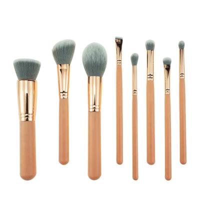 China Angular Blush Cosmetic Tool Kit Powder Eyeshadow Base 8 Pcs Makeup Brushes Custom Logo Private Label for sale