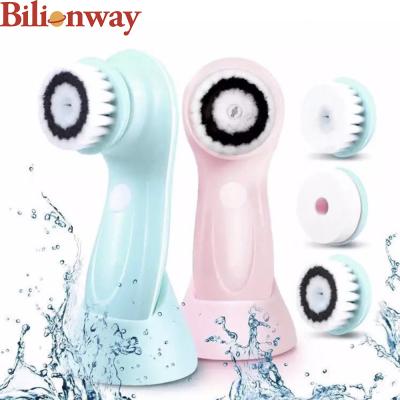 China Blood Vessels Removal 3 In 1 Electric Face Cleaning Sweep Rotation Detergent Home Facial Brush With Base Stand Massager Skin Tools for sale