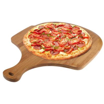 China Sustainable Premium Natural Bamboo Skin Pizza Cutter Paddle Cutting Board Handle Cutting Fruit, Vegetables for sale