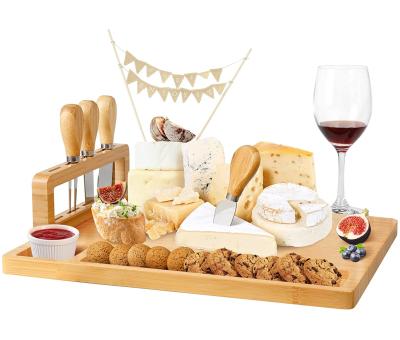 China BAMBOO Charcuterie Boards, Natural Bamboo Cheese Board Set, Hit Wooden Serving Trays for sale