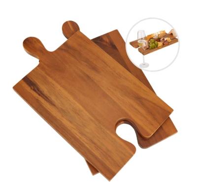 China Minimalist Wooden Bamboo Chopping Board Cheese Board Chopper Charcuterie Tray with Handle for Kitchen for sale