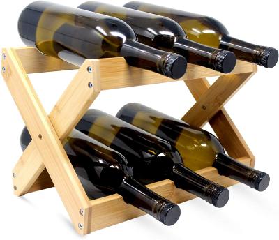 China Sustainable Bamboo Wine Rack | foldable countertop wine rack | elegant wine rack for kitchen, bar, cabinets. for sale