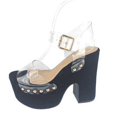 China Wedge Shoes New Morden Transparent Strap Women Wedge Sandals for sale
