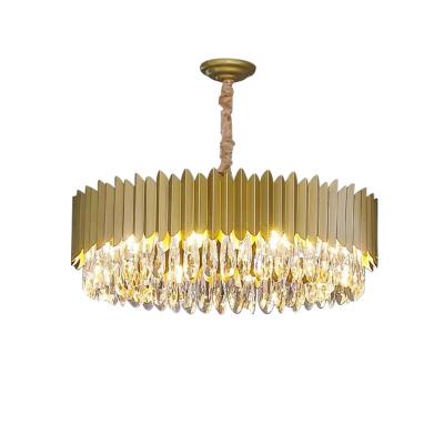 China Modern Vintage Large Living Room Long Bedroom Led Luxury Hotel Gold K9 Crystal Chandelier Lighting for sale