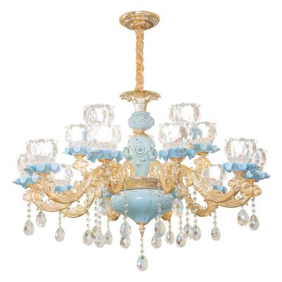 China Vintage European Contemporary Hotel Pendant Lighting Lead Crystal European Art Modern Chandelier For Living Room for sale