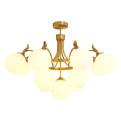 China American Wholesale Gold Decorative Modern Luxury Solid Copper Style Chandelier Bronze Brass Glass Crystal Pendant Lights for sale