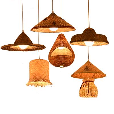 China Modern Handcrafted Wooden Pendant Light Wooden Pendant Lamp Rattan Stick Bird Nest Home Lighting for sale