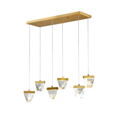 China Modern Simple Luxury Geometric Pendant Lights Art Creative Person Leaded Decoration Crystal Dining Room Lighting Chandelier for sale