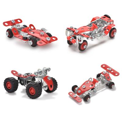 China DIY Building Set DIY 3D Metal Puzzle Vehicle Children PULL Back Learning Toys for sale