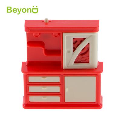 China 100% safe material plastic mini dollhouse kitchen for 3-5inch doll for sale