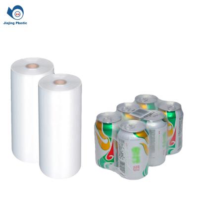 China Excellent Heat Shrink PE Heat Shrink Wrap Plastic Wrapping Film Roll For Jar Drinks And Can Drinks for sale