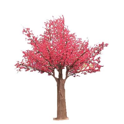 China Red Artificial Peach Blossom Tree ODM or OEM Office/Cafe/Service Shopping Mall for sale