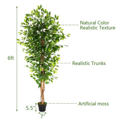 China Minimalist Indoor / Outdoor With UV Resistant Decoration Artificial Plant Ficus Bonsai Tree for sale