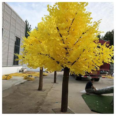 China Minimalist 350cm artificial ginkgo tree in yellow color for sale