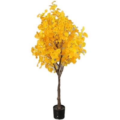 China minimalist plastic artificial ginkgo tree for mall decoration for sale