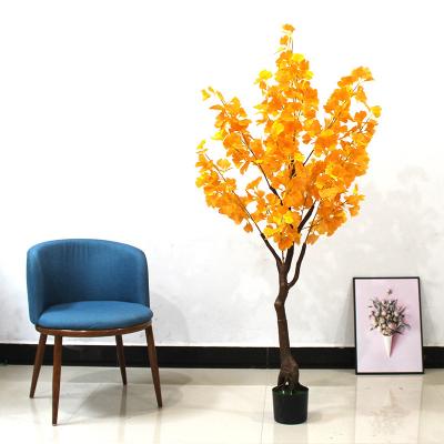 China Simulation Minimalist Artificial Plant Bonsai Tree Ginkgo Plant Green Plant Decoration Home Indoor Decor Wedding Landscape Ornaments for sale