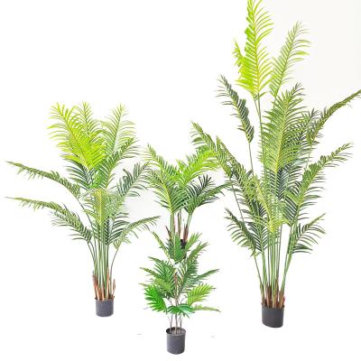 China Minimalist Artificial Potted Plants Bonsai Trees Manufacturer Rubber Palm Leaves Plants for sale