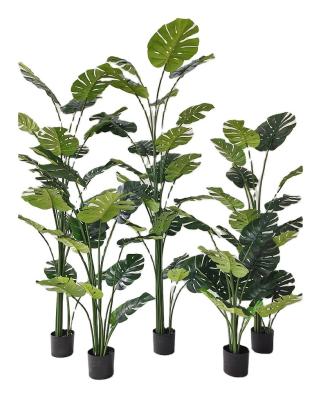 China Minimalist Real Touch Artificial Monsteras Leaves Plants Plastic Monstera Plants Leaves for sale