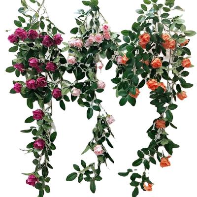 China eco-friendly materials artificial rose rattan/rose vines wedding decoration/artificial flowers wholesale for sale