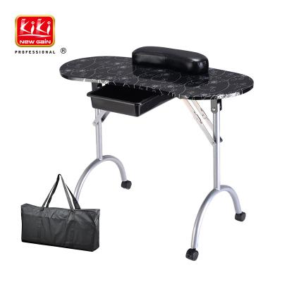 China Iron Bracket KIKI NEWGAIN Portable And Foldable Wholesale Cheap Superb Painted Salon Beauty Manicure Desk Nail Table for sale