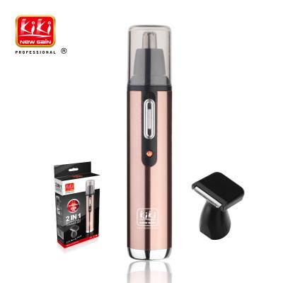 China Professional Cordless Electric KIKI NEWGAIN Plastic Men 2 In 1 Nose Hair Trimmer for sale