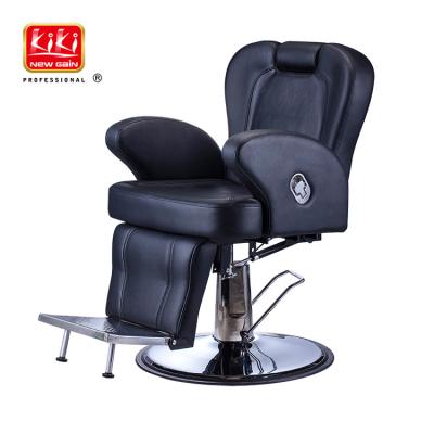 China KIKI NEWGAIN Hot Selling Hydraulic Lift PVC Salon Chair Man Vintage Leather Heavy Duty Hydraulic Barber Chair for sale