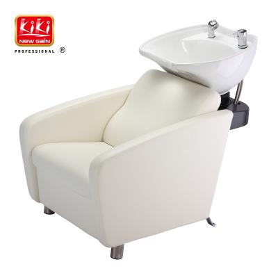 China KIKI NEWGAIN Barber Funiture Fiber Shampoo Chair High Quality Barber Shampoo Chair Glass Unit for sale