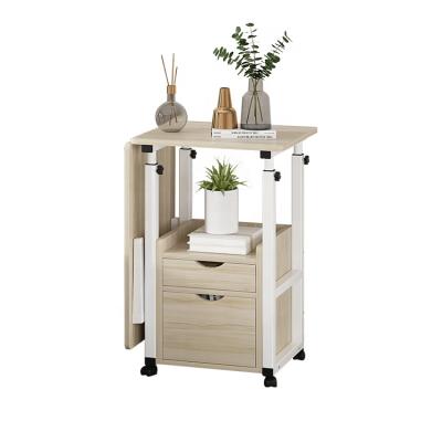 China Convertible Portable Wooden Bedside Table Models Computer Bed Side Table With Wheels Design for sale