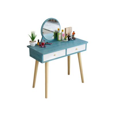 China OEM Convertible Wood Dressing Table Designs Modern Makeup Vanity Table With Mirror And Stool for sale