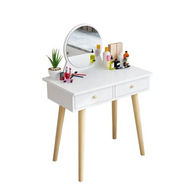 China Convertible cheap wooden MDF bedroom makeup table makeup dressing table with shelf and drawer for sale