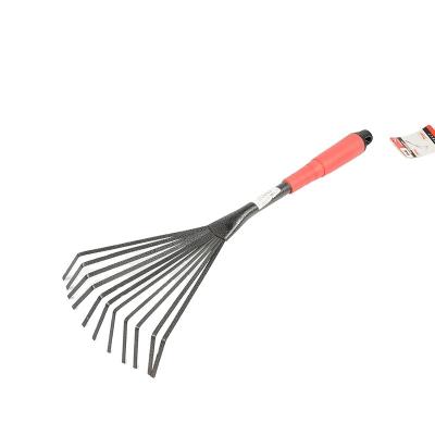 China 3in Garden Rake Grass Garden Fan Rake 11 Tine Steel for sale