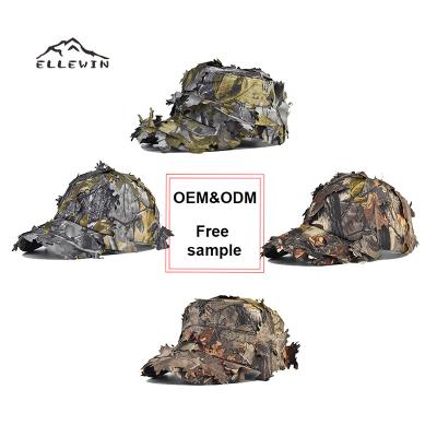 China ELLEWIN Jungle Bionic Unstructure Casual Wholesale Adjustable Leaf Leaves Hunting CS Camping Jungle Hat Camouflage Hat for sale